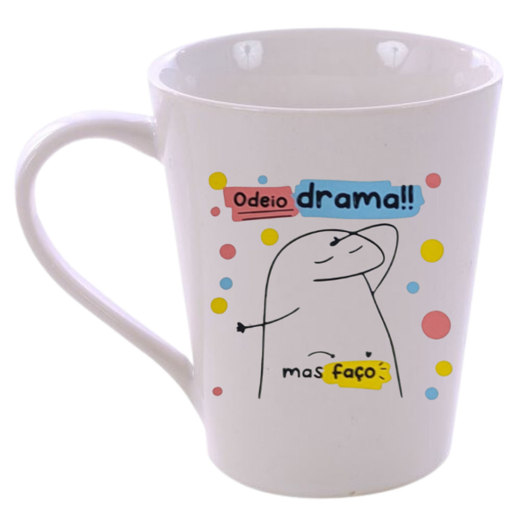 Caneca odeio drama mas faço Personalizadas Meme Flork Bento Diversas Frases 300ml