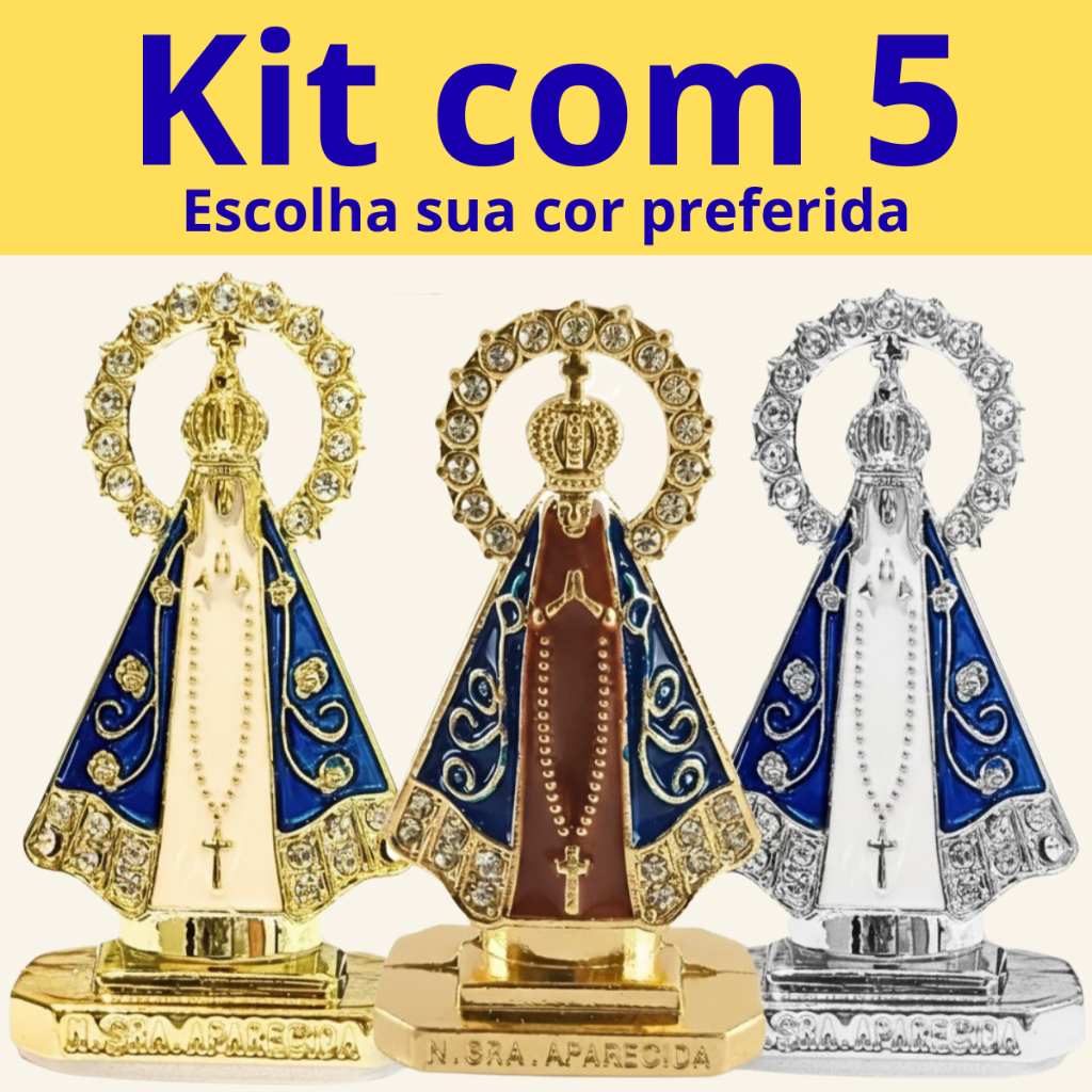 Kit Santinhas Nossa Senhora  Aparecida Enfeite Imagem De Metal Para Painel De Carro Dupla Face em Oferta na Shopee