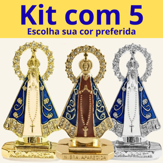 Kit Santinhas Nossa Senhora  Aparecida Enfeite Imagem De Metal Para Painel De Carro Dupla Face em Oferta na Shopee