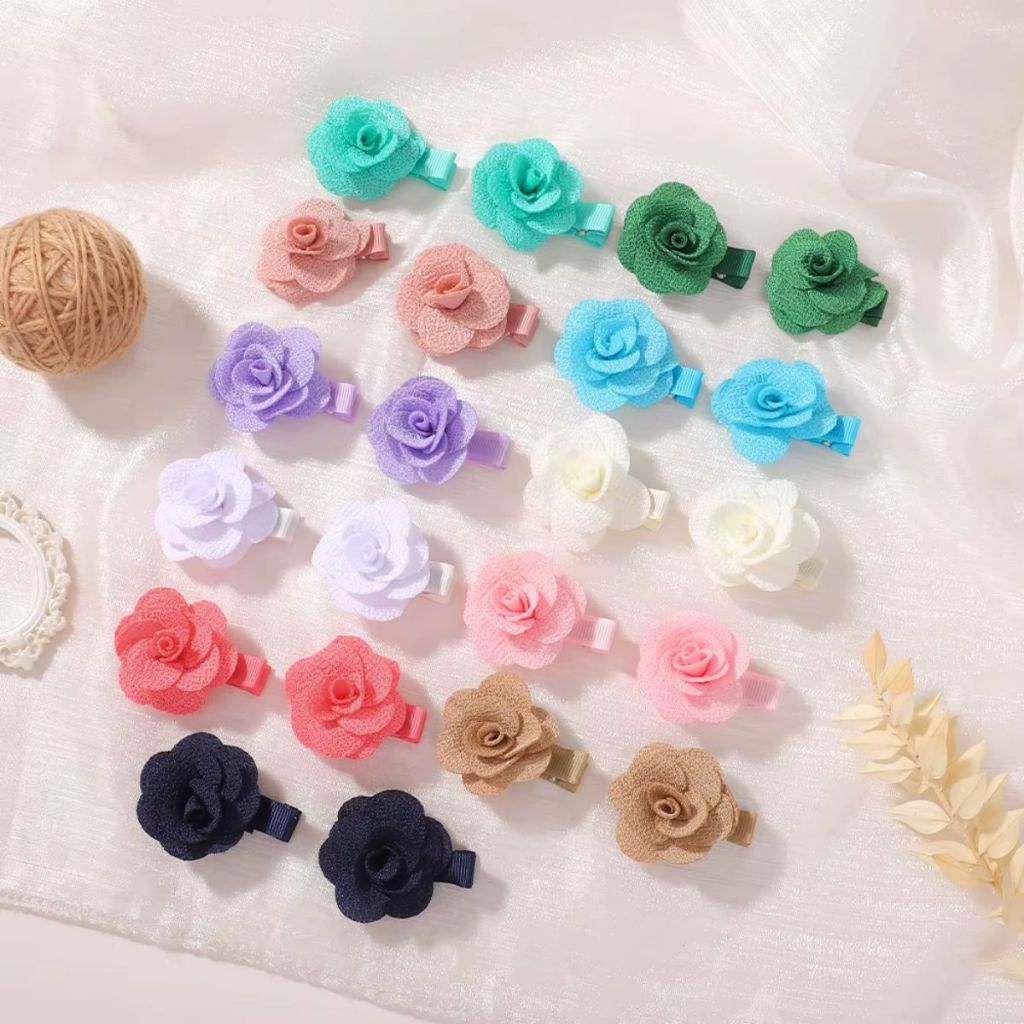 Presilhas de Cabelo Bico de Pato Forrado com Aplique de Flor Bico de Pato Infantil em Oferta na Shopee