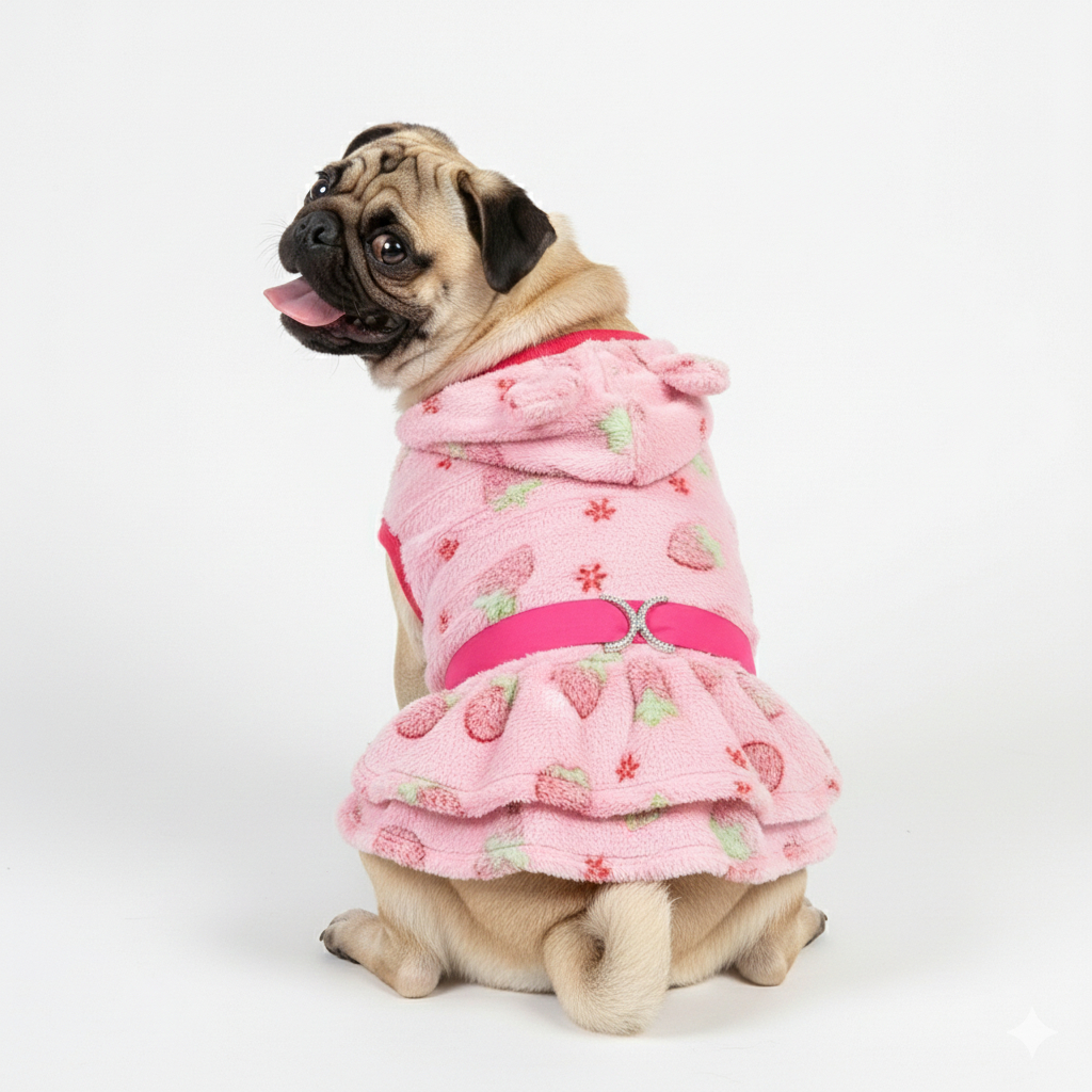 Vestido Pet Soft Inverno para Cachorro ou Gato – Feminina Quentinha, Confortável e Estampas Sortidas