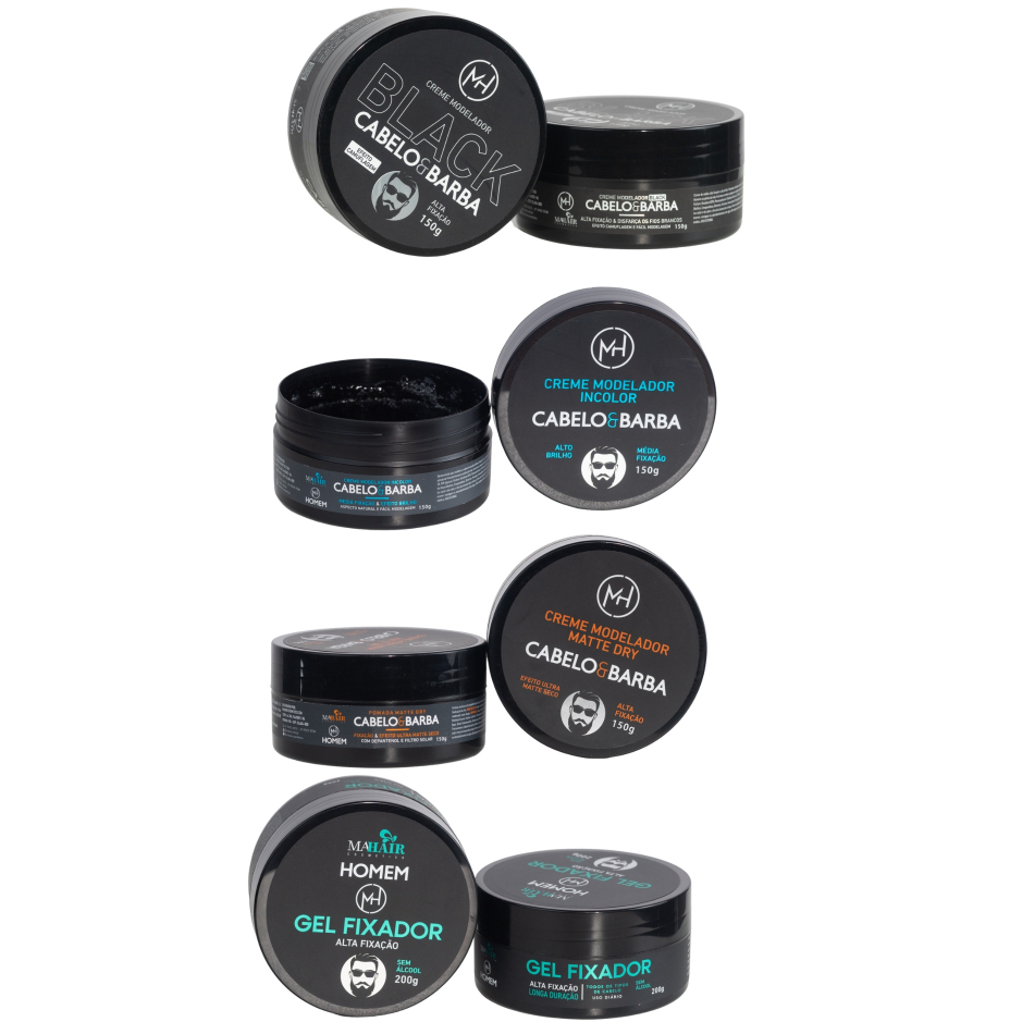 Creme Modelador Alta Fixação Toque Seco Linha Homem Completa Mahair - Promoção !