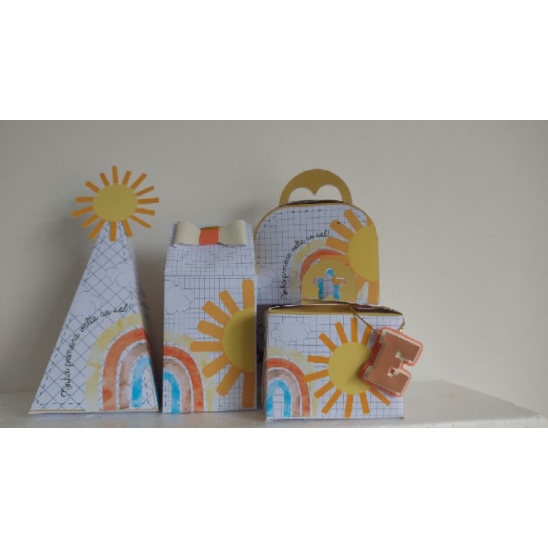 Personalizados Primeira Volta ao Sol PEGUE E MONTE 15 peças lembrancinha caixinhas de aniversário kit festa