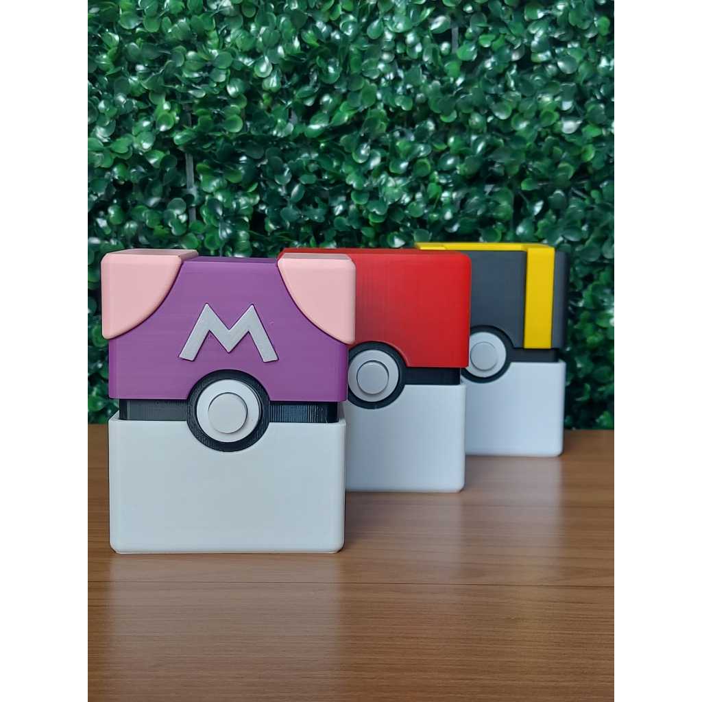 Kit Caixa Estojo para Cartas Pokémon | Deck box Pokemon | Pokébola | Ultraball | Master Ball