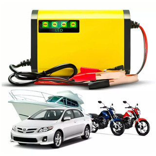 Carregador de Bateria carro E Motos 12v Inteligente 2Ah Bivolt Proteção contra Polaridade Circuito