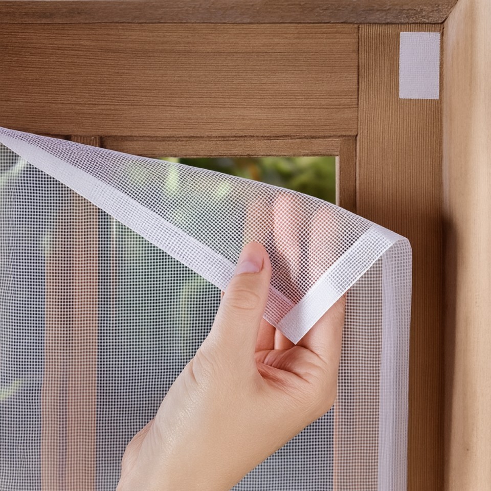 Tela Mosquiteiro 130x150cm com Velcro Anti-Inseto Removível para Janela Pernilongo