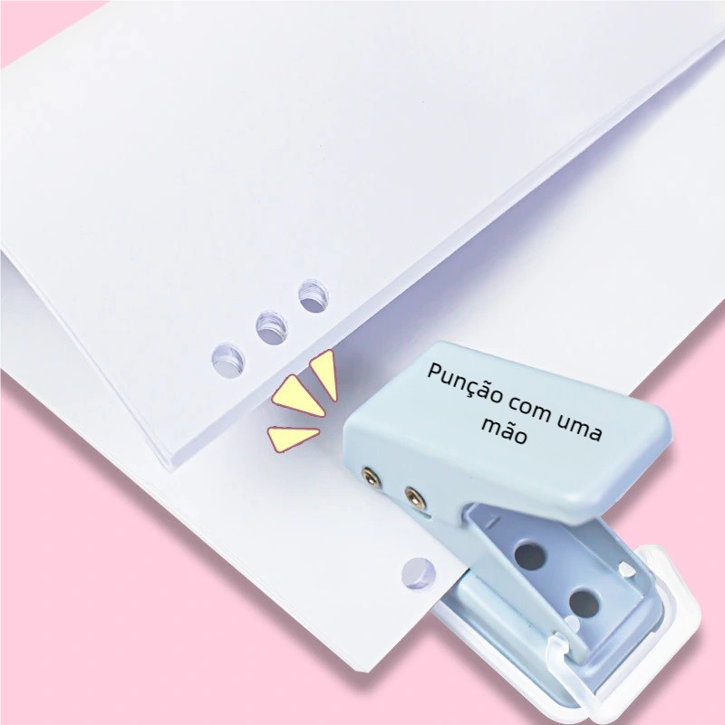 Perfurador de Papel Manual 6mm - Mini Furo Único para DIY! Estudantes e papelaria, faz buracos redondos em folhas soltas em Oferta na Shopee
