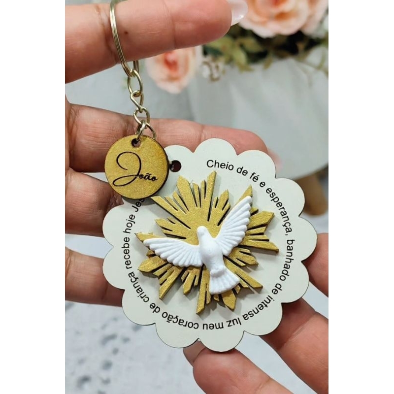 chaveiro personalizado lembrancinha  MDF BATIZADO/EUCARISTIA/CRISMA + TAG PERSONALIZADA