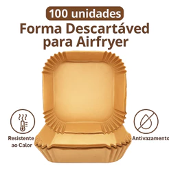 Forma Descartável Quadrada para Airfryer 100 Unidades