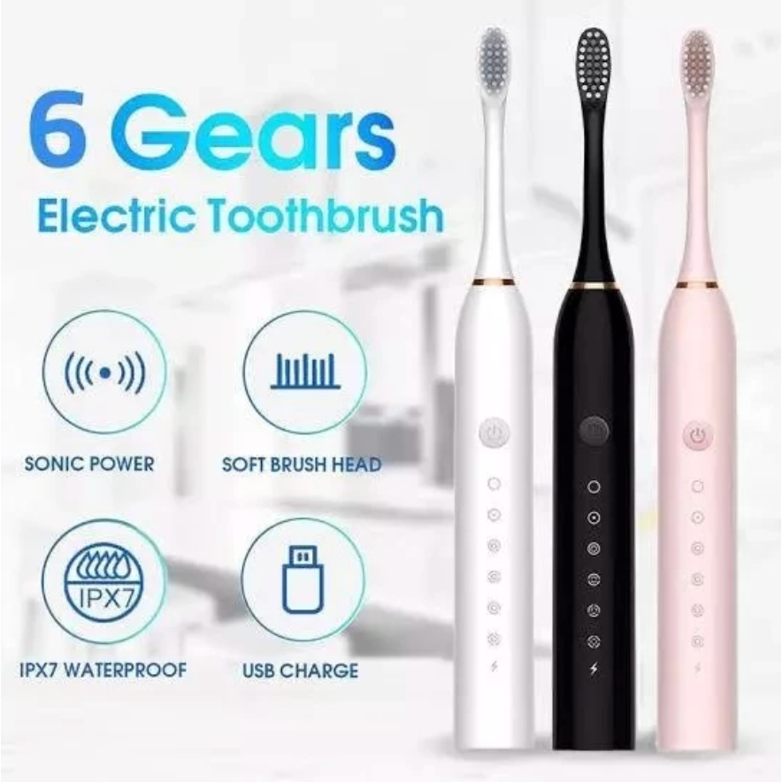 Escova de dentes elétrica recarregável Sonic IPX7 em Oferta na Shopee