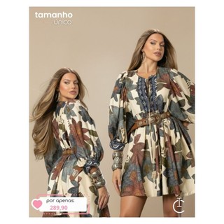 vestido curto Boho chic estampado