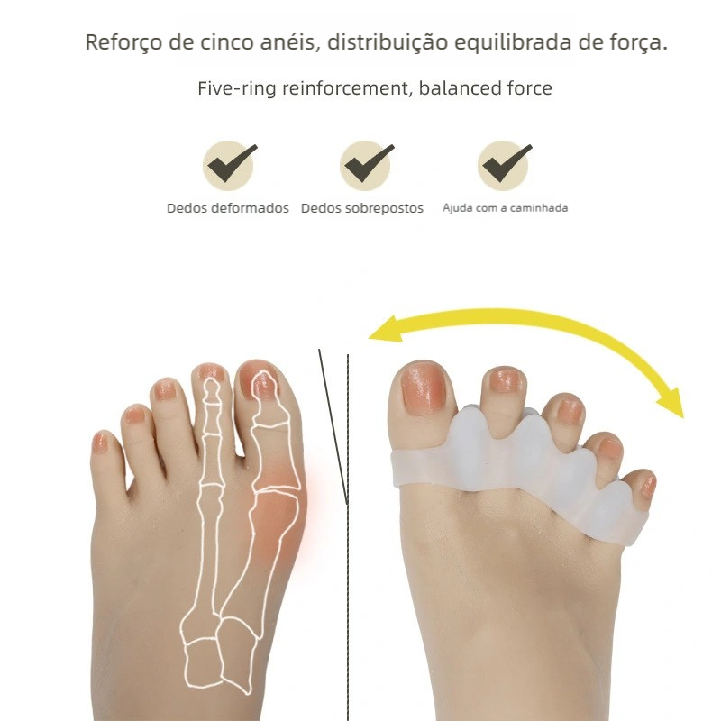 Silicone Separador de Dedos dos Pés - Corretor de Joanete! Para Todos os Dedos, Alívio da Dor