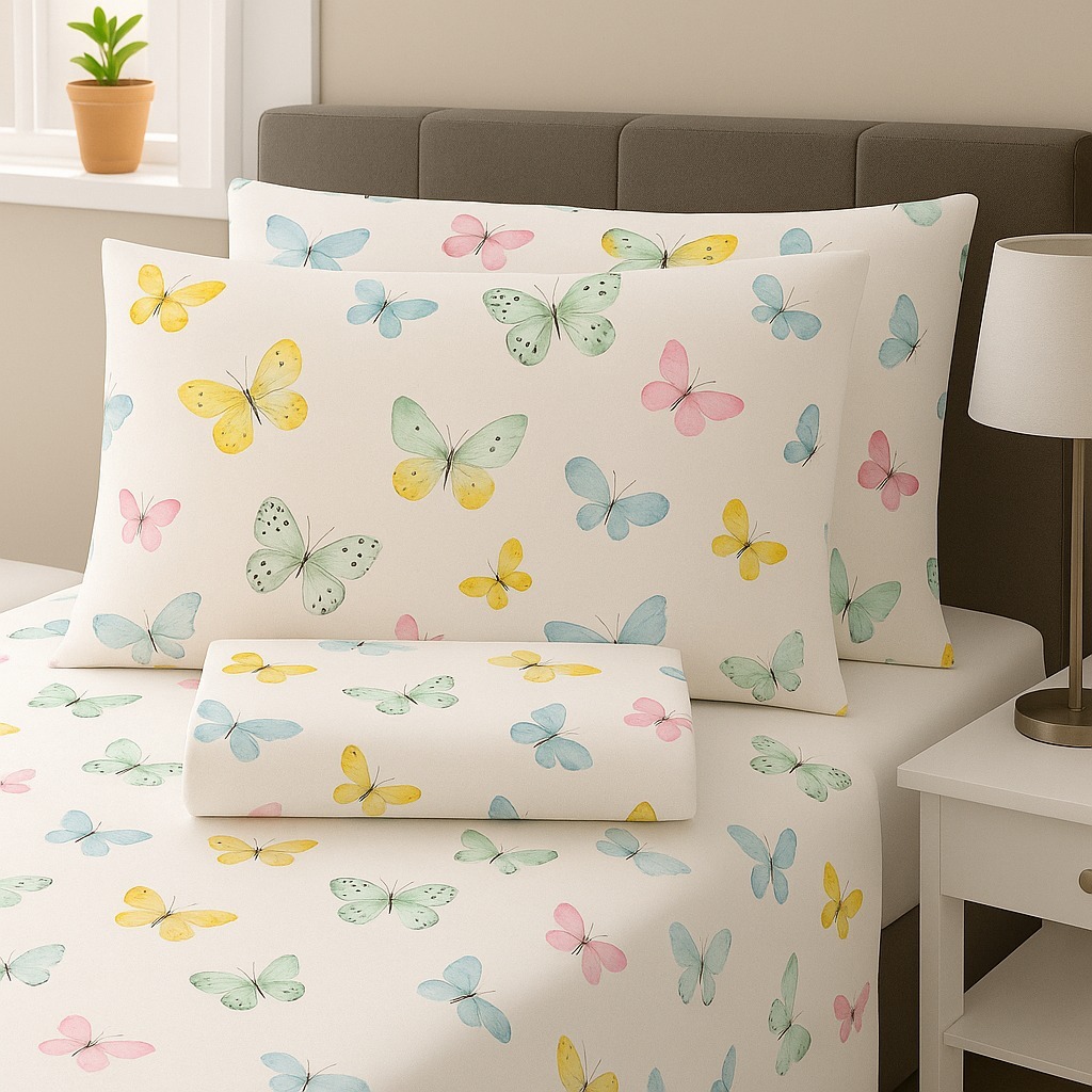 Jogo De Lençol Cama Solteiro 3 Peças Estampado Percal Algodão 180 Fios