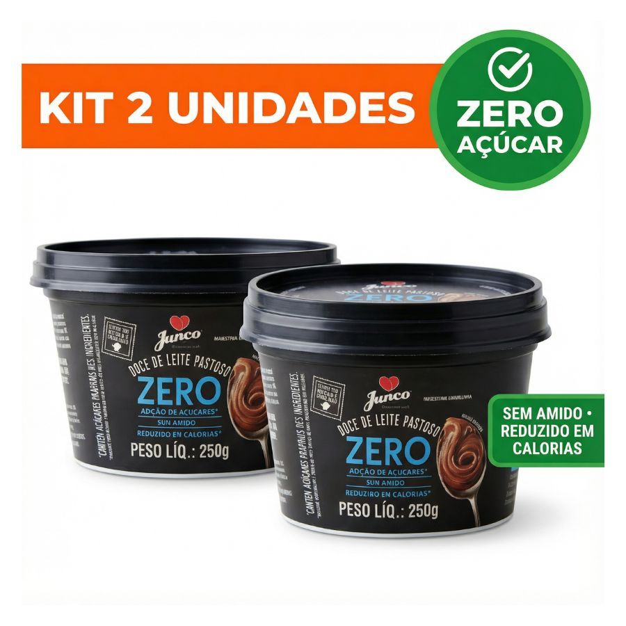 Kit 2 Doce de Leite Zero Adição de Açúcares Junco 500g Sem Amido Baixa Caloria em Oferta na Shopee