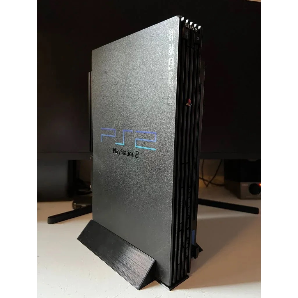 Suporte Vertical para PS2 Fat - Impressão 3D de Alta Qualidade