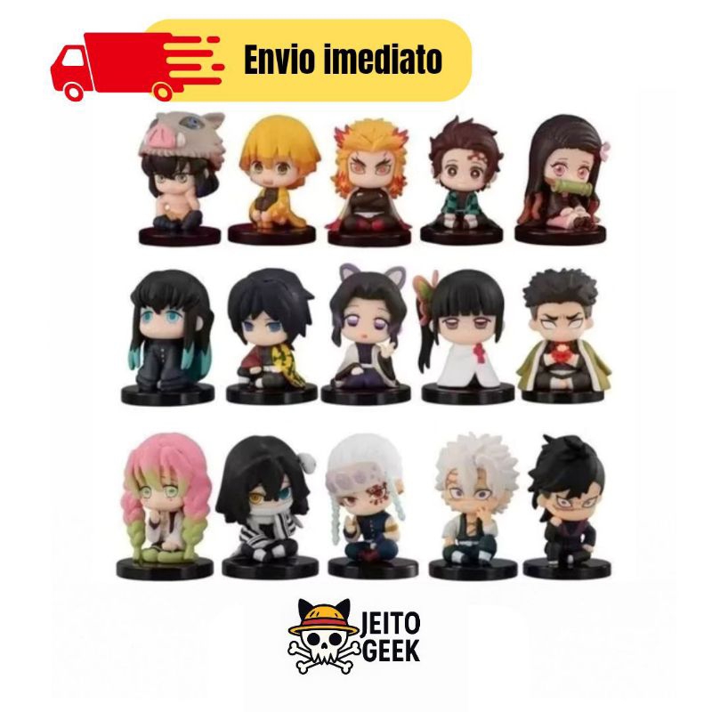 Boneco Demon Slayer Kimetsu no Yaiba Figure Miniatura Action Figure Colecionável Tanjiro nezuko