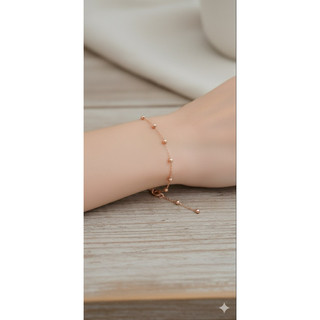 Pulseira elo bola bolinha banhado ouro rose
