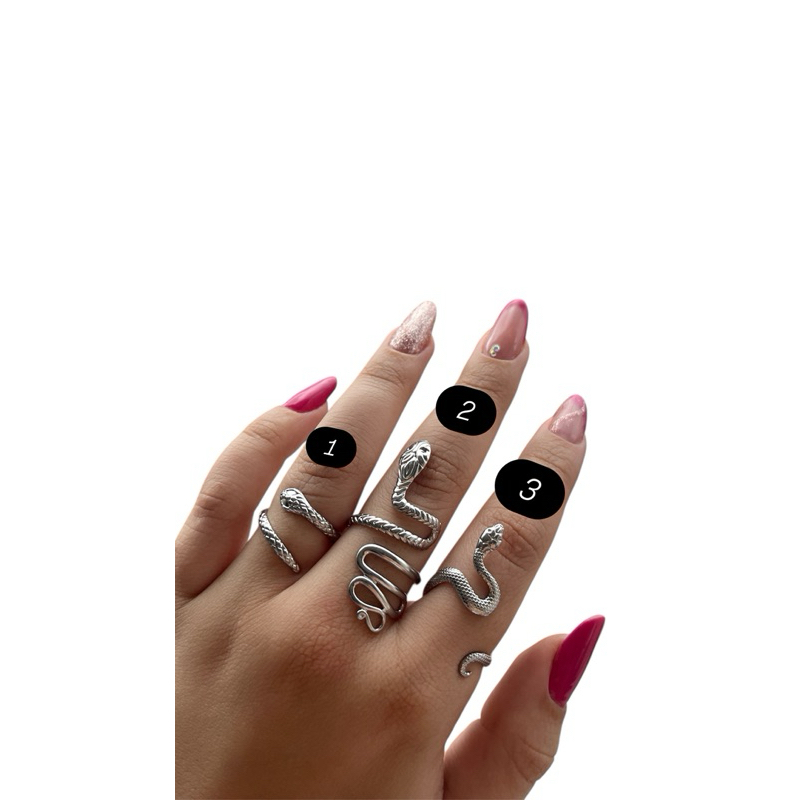 Anéis de Aço Femininos Modelos Variados Cobras Ajustáveis Reguláveis de Luxo - Modelos 2 em Oferta na Shopee