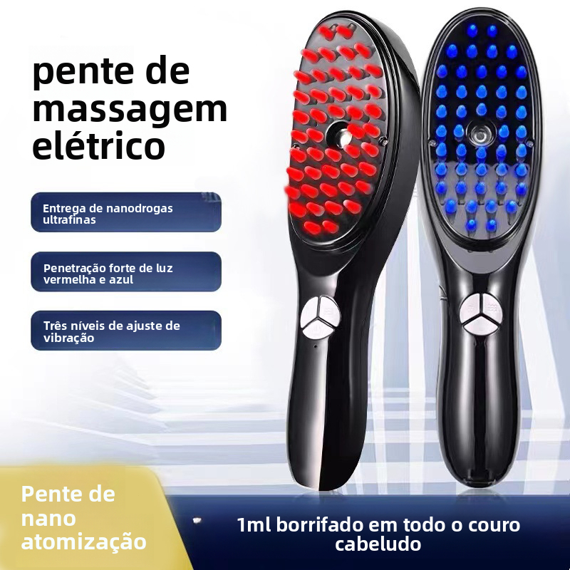 1 PCS Soft Rubber Spray Electric Massage Pente, Escova de Massagem Multifuncional Couro Cabeludo e Ferramentas de Estilo