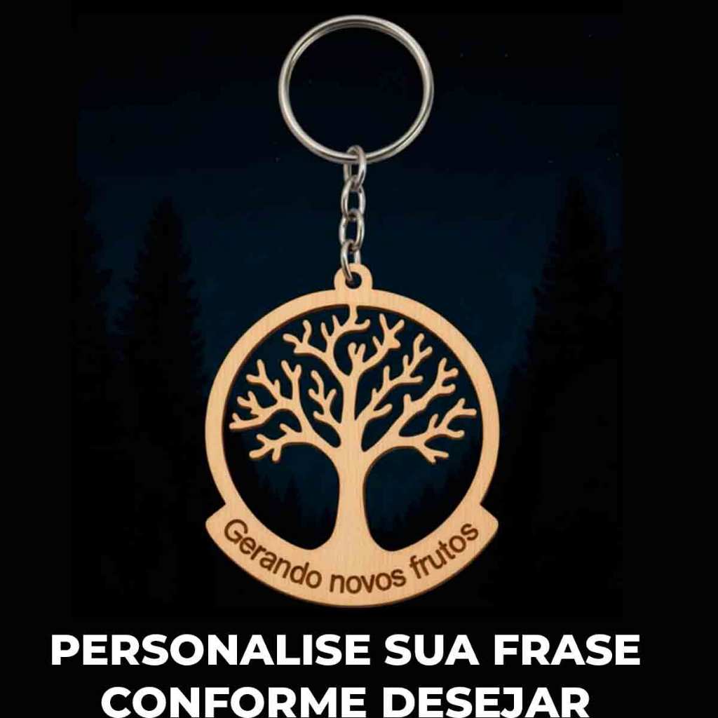🌳Lote Atacado 10/30/50 Peças Chaveiro MDF Cru – Árvore da Vida – Sem Argola (Peças Avulsas)