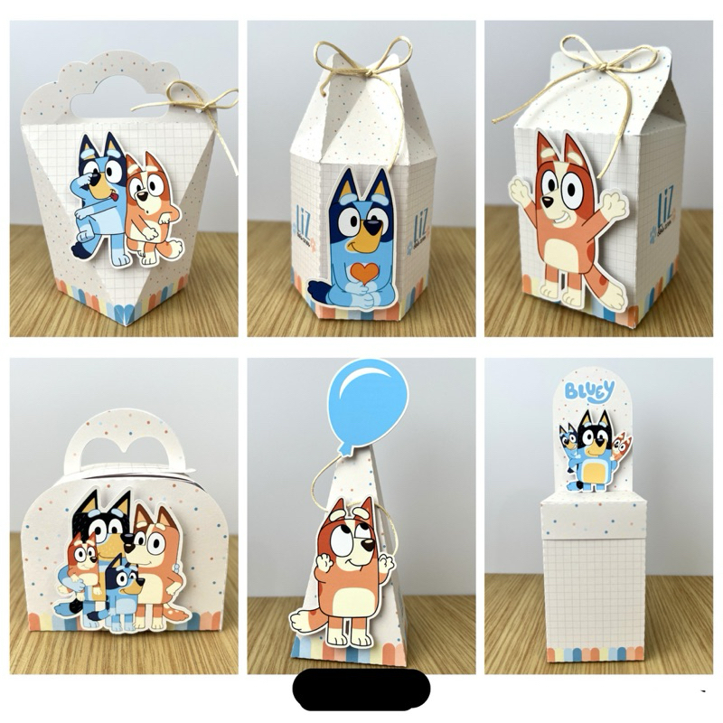KIT PERSONALIZADO BLUEY BEJE - PEGUE E MONTE - Lembrancinha - Caixinha Personalizada - Festa