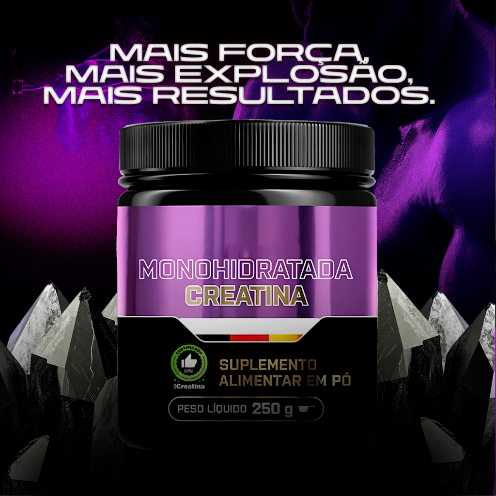 Creatina Pura 250g Creapure Growth Supplements Com Lacre e Nota Fiscal