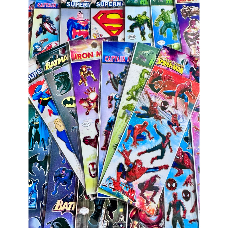 15/20/30/40/50 Super Heróis Diversos Cartelas de Adesivos Stickers Infantil - Lembrancinha em Oferta na Shopee