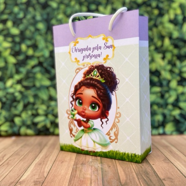Kit 30 Sacolinha Surpresa Personalizada Princesa  Tiana Baby Cute Princesa e o Sapo