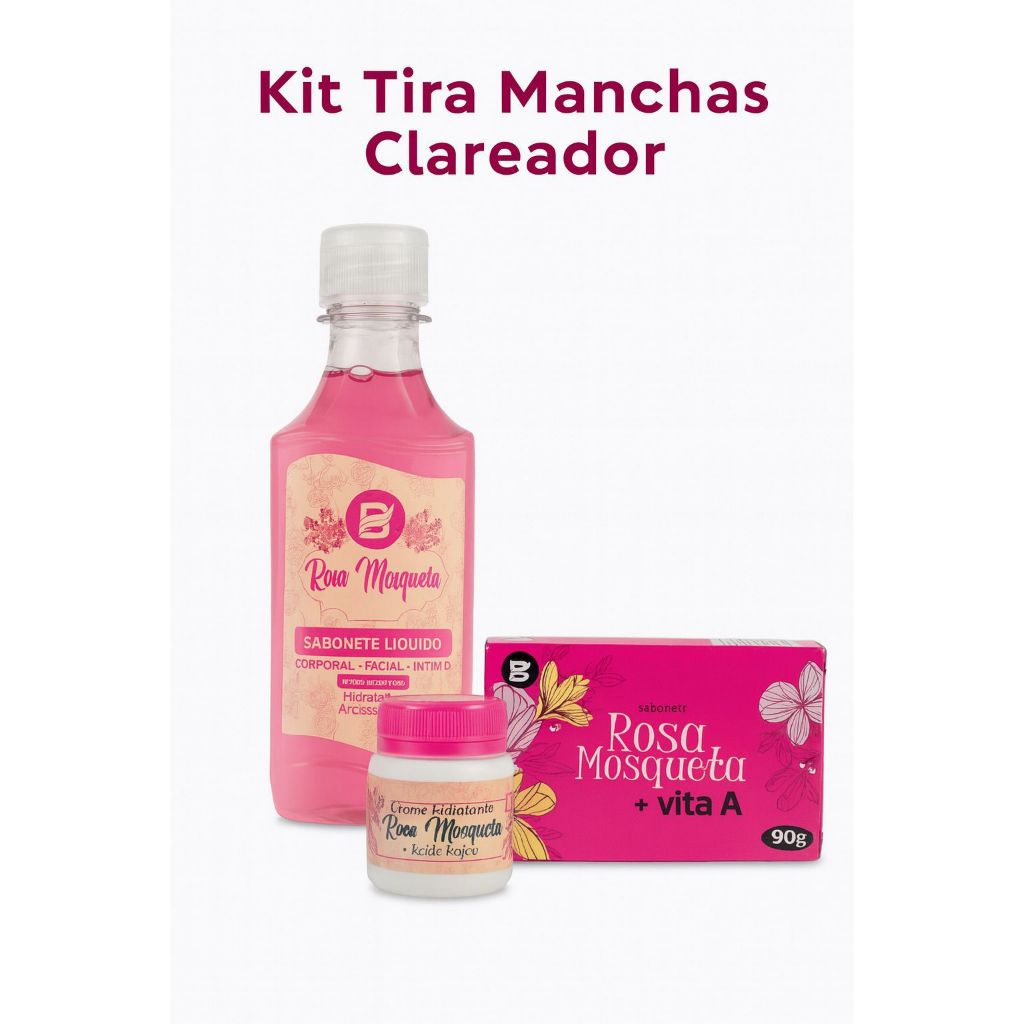 Kit Tratamento Clareador de Melasma Sabonete Liquido, Pomada e Sabonete em Barra