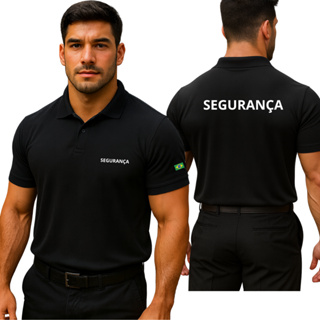 Camisa Polo Masculina Segurança Estampada Guarda Vigia Confortável Fresca Não Amassa Uniforme em Oferta na Shopee