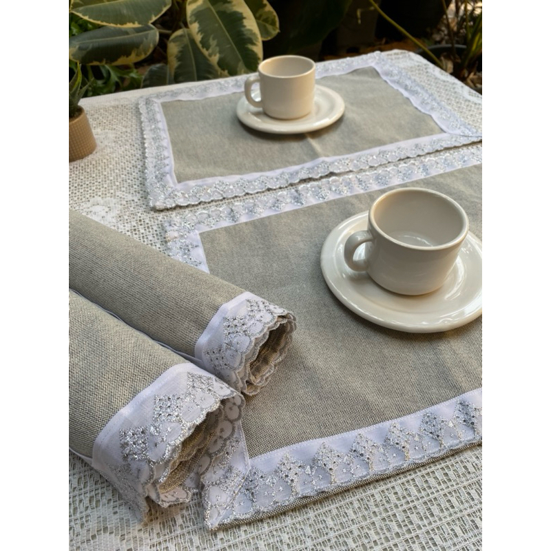 Jogo Americano Tropical Hibisco Floral | Mesa Posta Natal Verão | Lugar Americano Retangular Tecido Grossa
