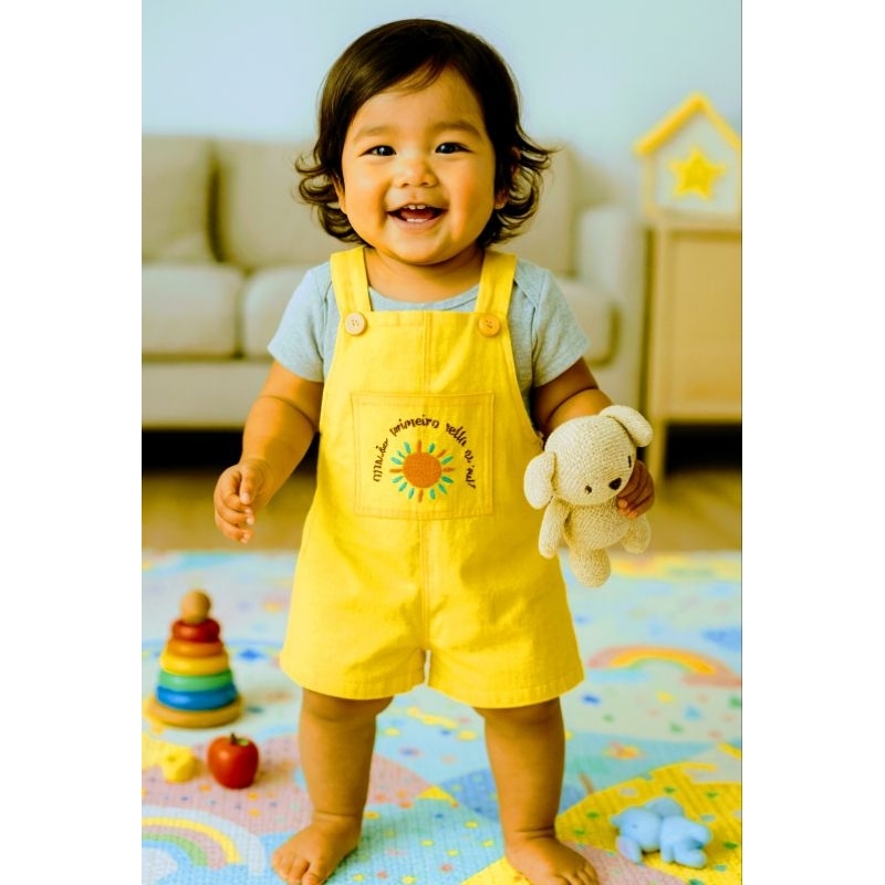 jardineira/macacão primeira volta ao sol/365 sorrisos\raio de sol/.arca de noe /pequeno príncipe,