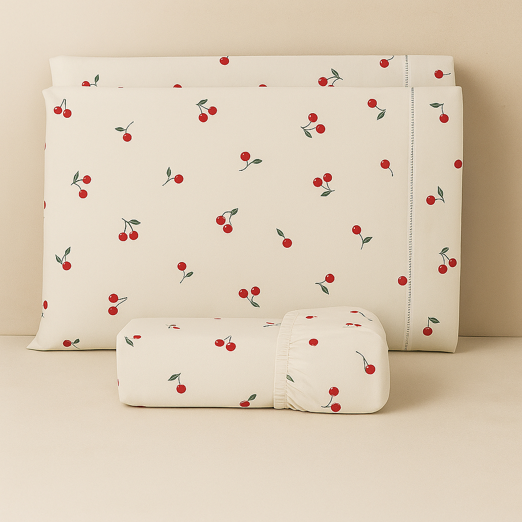 Jogo de lençol 2 e 3 peças estampado algodão com elástico 200 fios