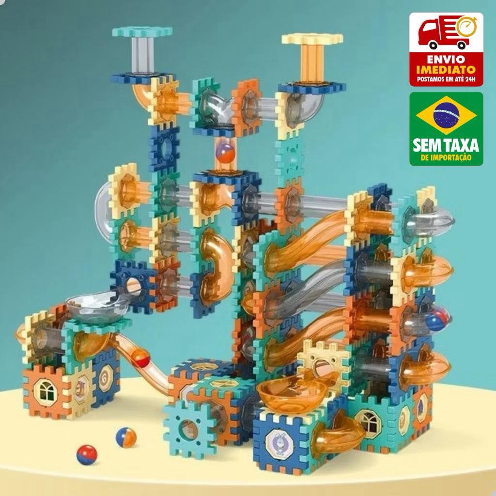 Super Bloco de Montar Labirinto Divertido Brinquedo Plástico 158 Peças, Super Pista de Bolinhas, Diversão e Criatividade em Oferta na Shopee