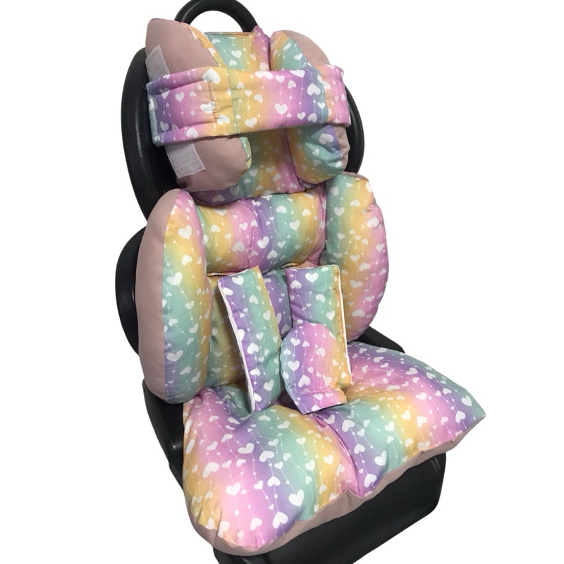 Imagem capa colchonete cadeirinha carro coracao rosa