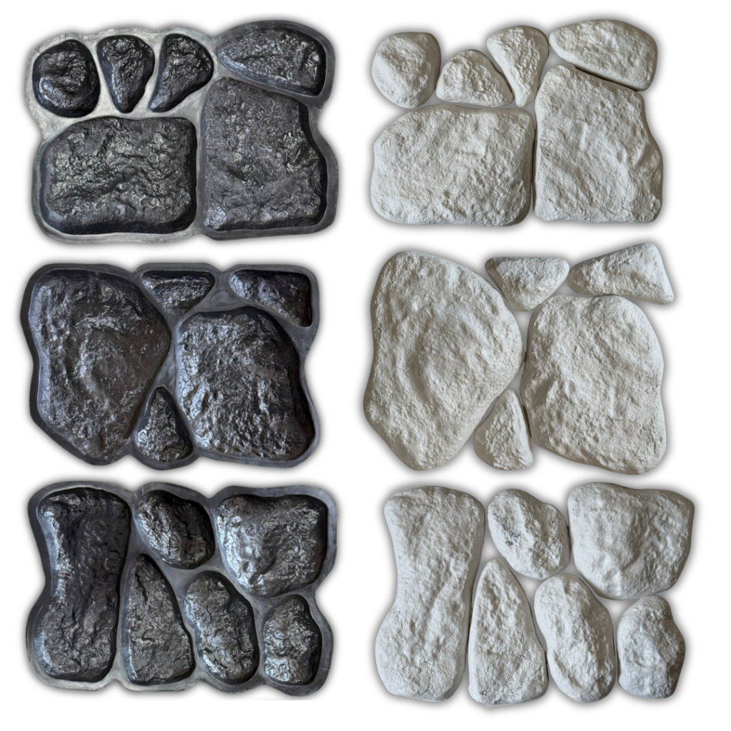 kit 3 Moldes / Formas Pedra Rústica Gesso e Cimento em Oferta na Shopee