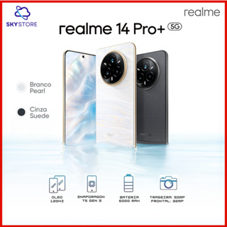 realme 14 PRO+ 5G 512GB ou 256GB + 12GB RAM,, Camera 50MP, Processador  Qualcomm Snapdragon 7s , Versão Global em Oferta na Shopee