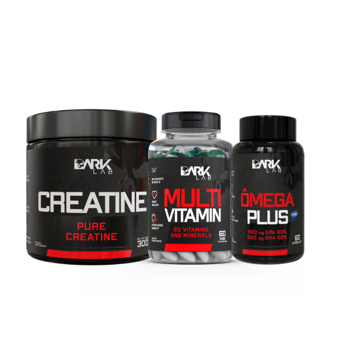 Creatina 300g + Multivitaminico 60 Capsulas + Ômega Plus Caps - Dark Lab