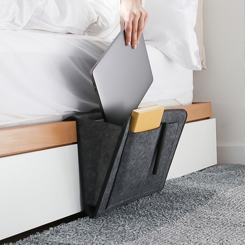 Organizador de Cama ou Sofá com Bolsos – Porta Controles, Celular e Livros em Feltro em Oferta na Shopee