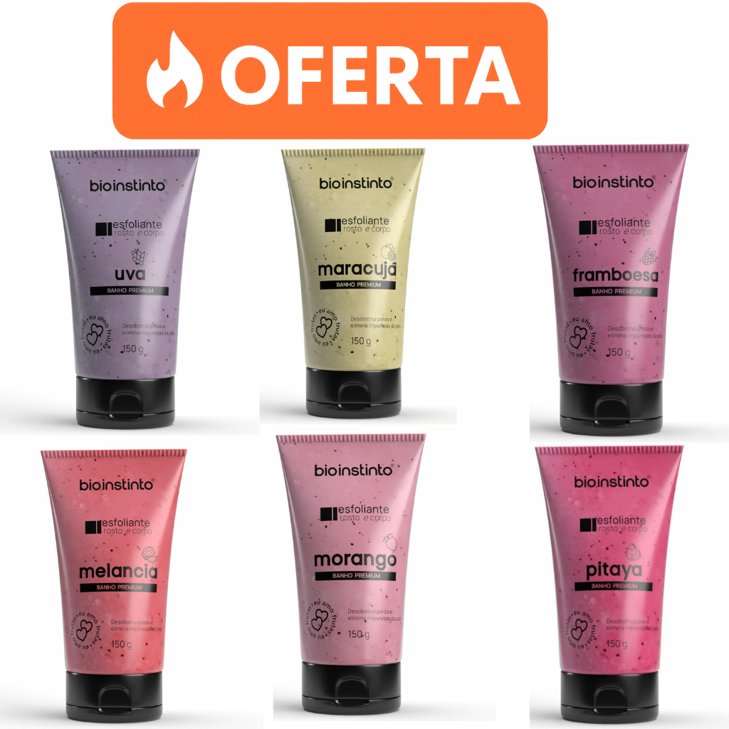 KIT ESFOLIANTES BIOINSTINTO – BANHO PREMIUM 150g em Oferta na Shopee