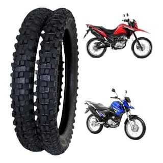 PAR DE Pneus MOTO BROS OFFROAD CROS Trilha 110/90-17 + 90/90-19 Bros 125 150 160 XTZ XRE 190 Crosser em Oferta na Shopee