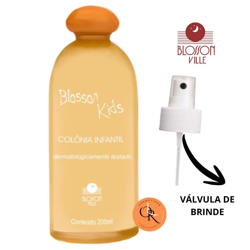 Colônia infantil 200ml com válvula Blosson Kids na caixa LARANJINHA ORIGINAL Blosson Ville