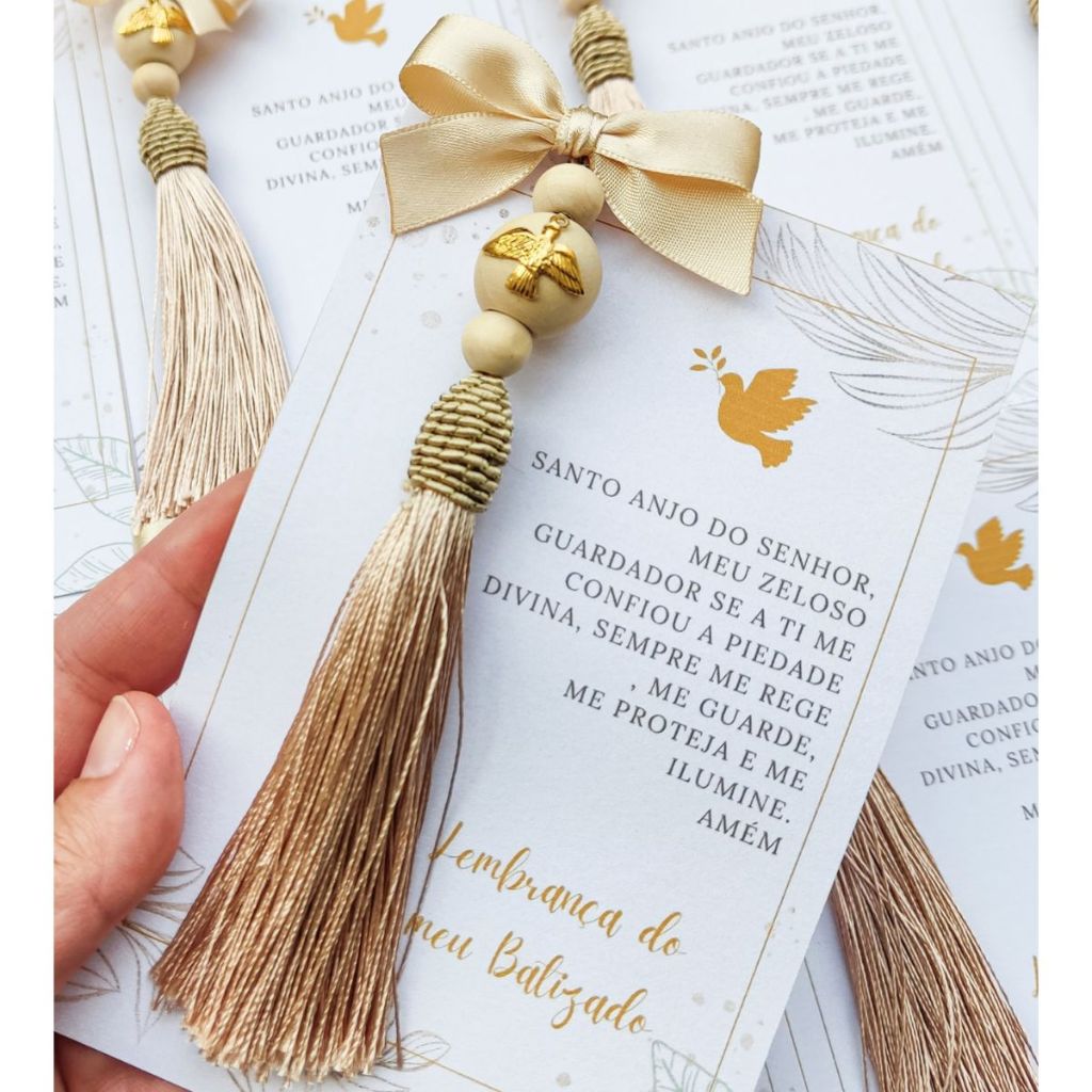 Kit 30 Lembrancinha Batizado Chaveiro Espírito Santo Personalizado