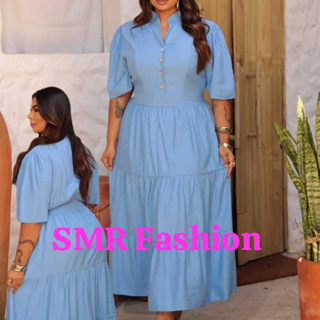vestido longuete femenino estilo evangelica tam.M.G. e tam. plus size GG.-EXG tejido sensorial em Oferta na Shopee