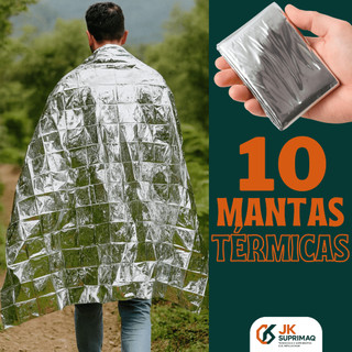 Kit Manta Térmica Aluminizada 2,10M - Emergência Resgate Mantas Para Primeiros Socorros Acampamento Isolante