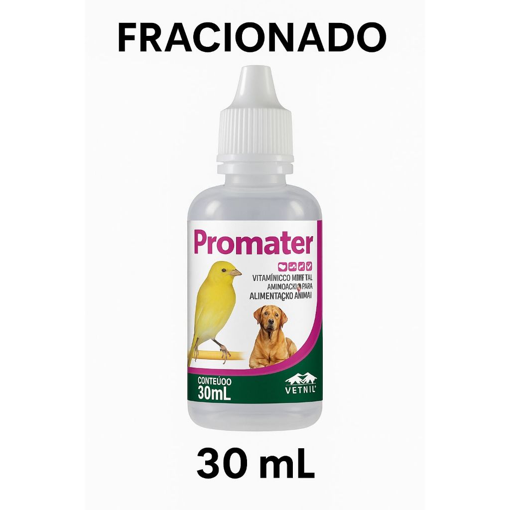 Promater 30 mL – Fracionado | Suplemento Vitamínico para Aves e Animais
