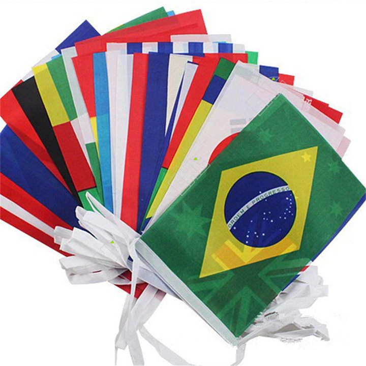 Varal Decorativo Países Copa Do Mundo 10m 32 Bandeiras