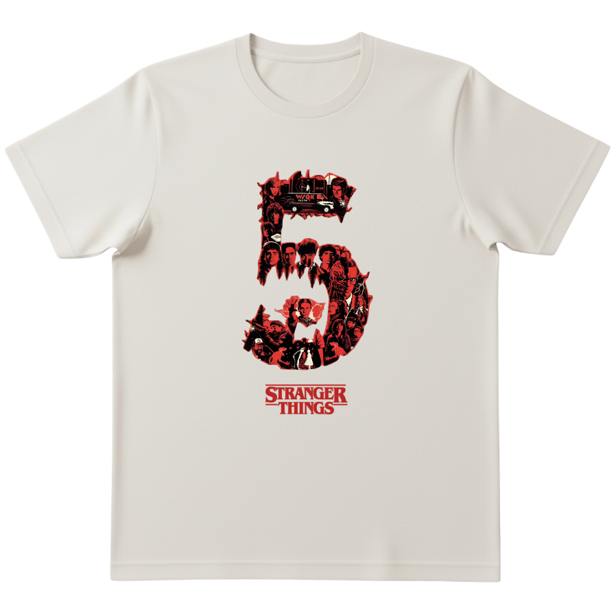 Camiseta Stranger Things 100% Algodão Estampa Serie Netflix Personagens Demogorgon Vecna