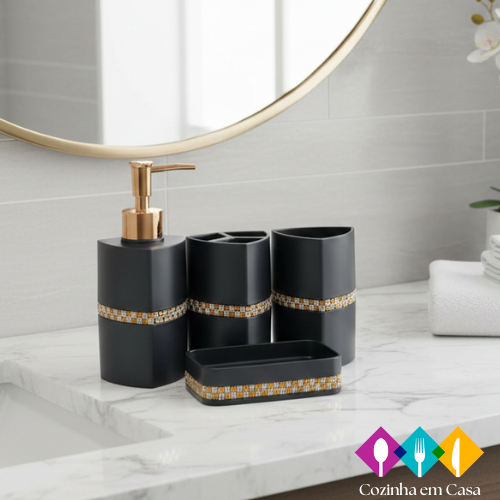 Conjunto lavabo luxo [opcoes 2/4 pecas] kit completo para pia de banheiro. em Oferta na Shopee