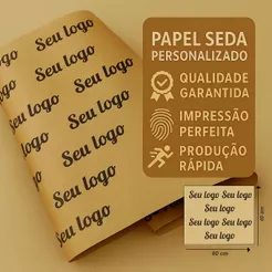 Papel Seda Kraft Personalizado 40x60cm (35g) - Com a sua logo